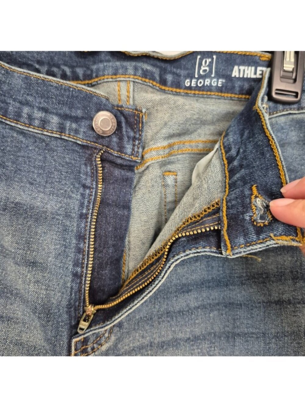 George Mens Athletic Fit Medium Wash Denim Jeans Size 36x34 - Picture 5 of 7